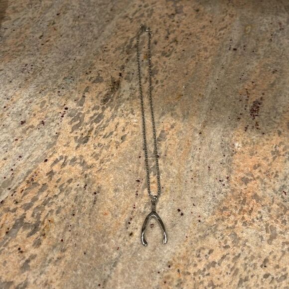 Wishbone silver woman's necklace - Picture 1 of 6